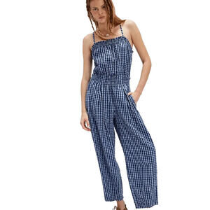 $148 Free People Retro Heatwave Gingham One-Piece /Jumpsuit  Size L #564